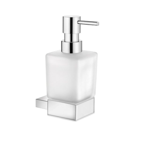 Modern Frosted Glass Soap Dispenser & Chrome Holder Wall-Mounted 120422-A03 Monogram Sanco