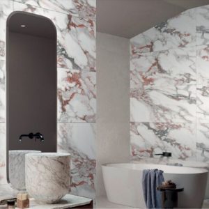 Modern White Glossy Marble Effect Wall Gres Porcelain Tile 60x120 Carrara Rust