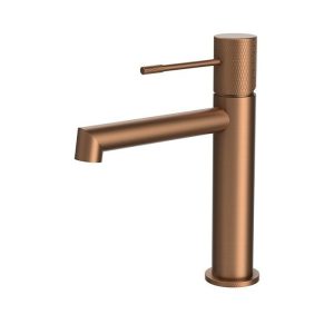 Modern Rose Gold Single Lever Basin Mixer Tap with Waste Terra Orabella