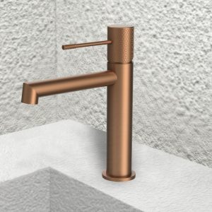 Luxury Rose Gold Single Lever Basin Mixer Tap with Waste Terra Orabella