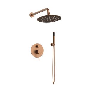 Luxury Rose Gold Concealed Shower Mixer Set 2 Outlets Terra Orabella