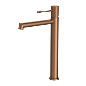 Luxury Rose Gold Single Lever High Basin Mixer Tap with Waste Terra Orabella