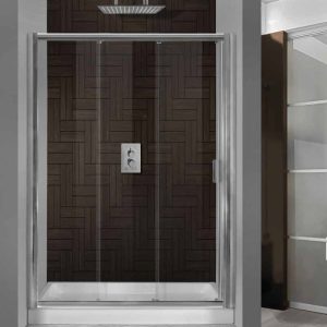 Modern Double Sliding Shower Door with 5mm Safety Glass 185H Venia 90