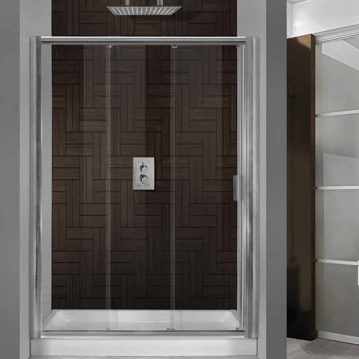 Venia 90 Modern Double Sliding Shower Door with 5mm Safety Glass 185H