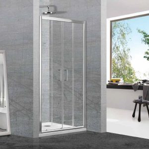Modern Double Sliding Shower Door 6mm Safety Glass 190H Clever 80