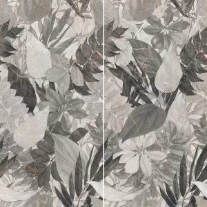 Modern Grey Matt Rocker Patchwork Effect Wall & Floor Gres Porcelain Tile 60x120 Genesis Dec Flora Cold