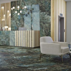 Modern Green Glossy Marble Effect Wall & Floor Gres Porcelain Tile 60x120 Lemurian Baldocer