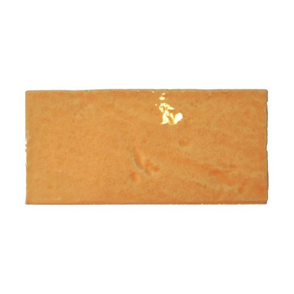 Modern Small Orange Glossy Brick Effect Wall Ceramic Tile 6,5x13 Ombre Salmon