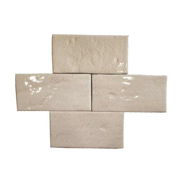 Modern Small Beige Glossy Brick Effect Wall Ceramic Tile 6,5×13 Ombre Mocha Intesa Ceramiche
