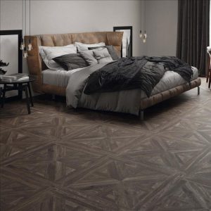 Wenge Parquet Wood Effect Floor Porcelain Tile 75x75 Volte Wengue