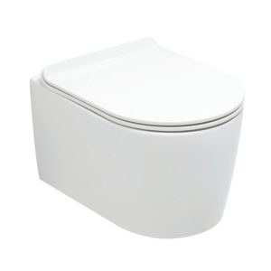Italian Rimless Wall Hung Toilet with Soft Close Slim Seat 35x50 Bea Olympia