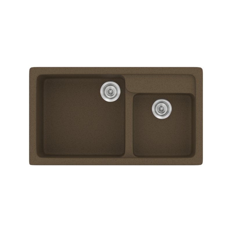 Rust Modern 2 Bowl Composite Kitchen Sink 90×51 Rust 41 Classic 317 Sanitec