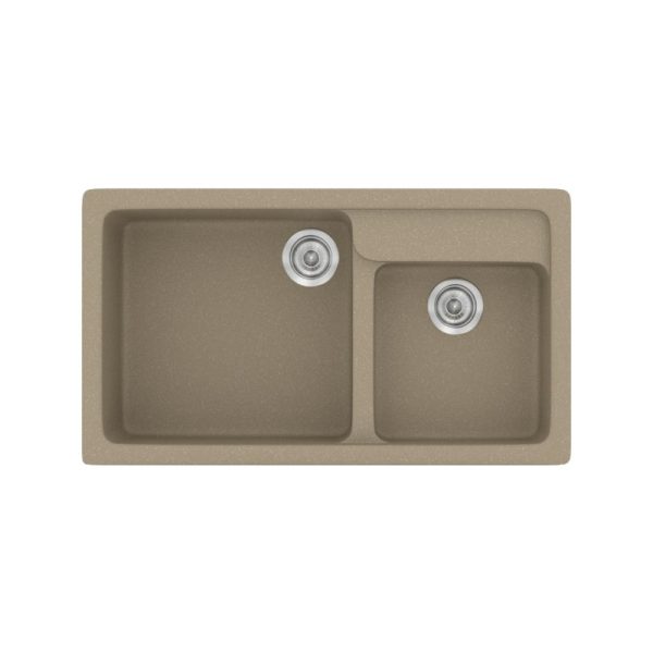Taupe Modern 2 Bowl Composite Kitchen Sink 90x51 Taupe 42 Classic 317 Sanitec