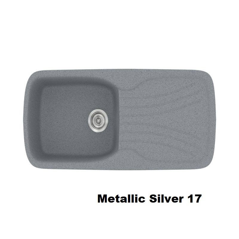Ασημι μονος νεροχυτης συνθετικος κουζινας με ποδια 97χ51 Metallic Silver 17 Classic 308 Sanitec