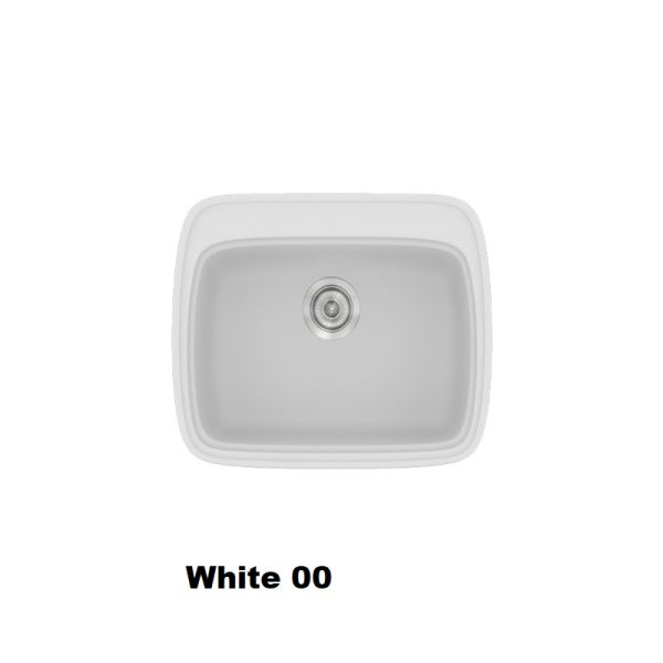 Λευκοι μοντερνοι μικροι νεροχυτες κουζινας με μια γουρνα 58χ50 White 00 Classic 313 Sanitec