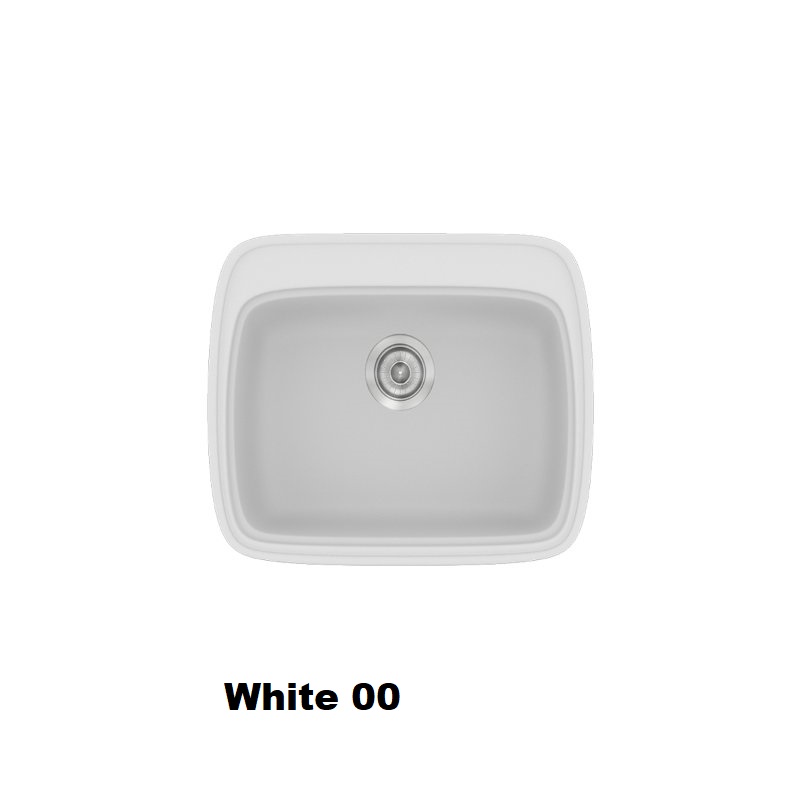Ασπροι μικροι νεροχυτες κουζινας μοντερνοι με μια γουρνα 58χ50 White 00 Classic 313 Sanitec