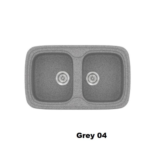 Grey Modern 2 Bowl Composite Kitchen Sink 82x50 04 Classic 312 Sanitec