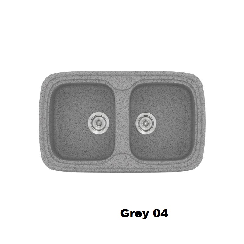 Grey Modern 2 Bowl Composite Kitchen Sink 82×50 04 Classic 312 Sanitec