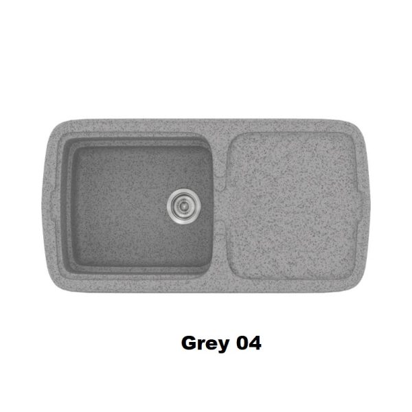 Grey Modern 1 Bowl Composite Kitchen Sink with Drainer 96x51 04 Classic 306 Sanitec