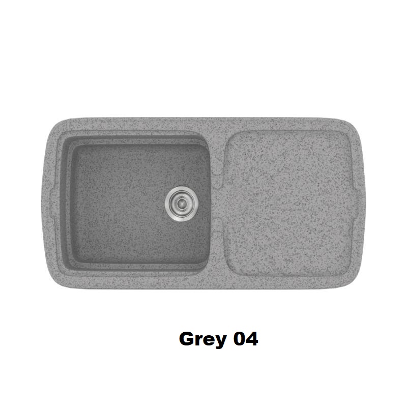 Grey Modern 1 Bowl Composite Kitchen Sink with Drainer 96×51 04 Classic 306 Sanitec