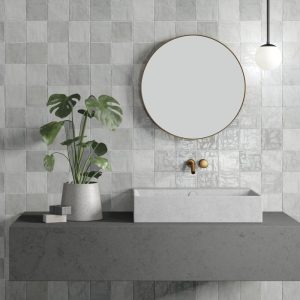 Modern Small Grey Glossy Wall White Body Tile 10x10 Raid Grey