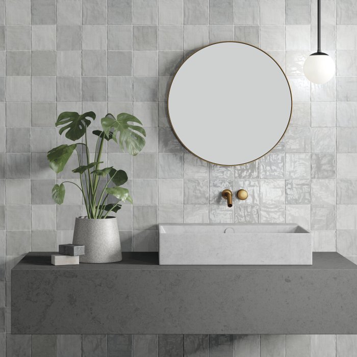 Raid Grey Modern Small Grey Glossy Wall White Body Tile 10×10