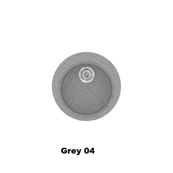 Γκρι στρογγυλοι νεροχυτες κουζινας συνθετικοι μοντερνοι μια γουρνα φ48 Grey 04 Classic 316 Sanitec