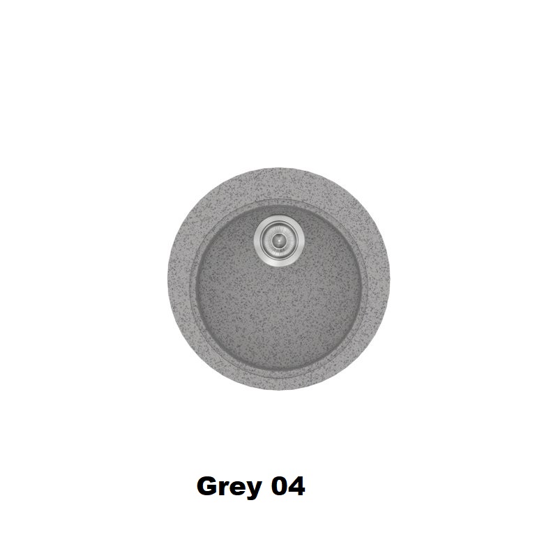Γκρι στρογγυλοι συνθετικοι νεροχυτες κουζινας μοντερνοι μια γουρνα φ48 Grey 04 Classic 316 Sanitec