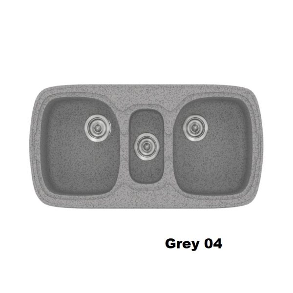 Grey Modern 2,5 Bowl Composite Kitchen Sink 96x51 04 Classic 303 Sanitec
