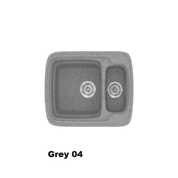 Γκρι μικροι συνθετικοι νεροχυτες κουζινας με 2 γουρνες 60χ51 Grey 04 Classic 314 Sanitec
