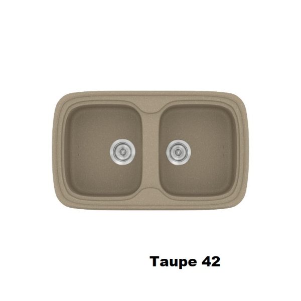 Taupe Modern 2 Bowl Composite Kitchen Sink 82x50 42 Classic 312 Sanitec