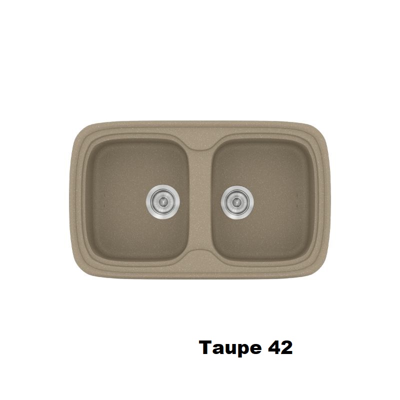 Taupe Modern 2 Bowl Composite Kitchen Sink 82×50 42 Classic 312 Sanitec