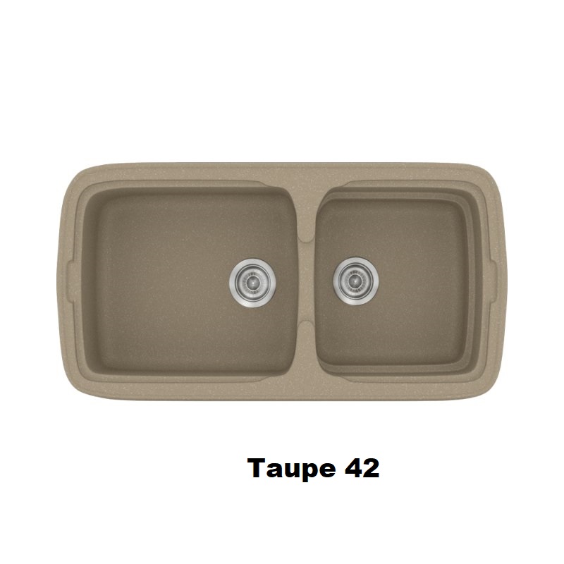 Taupe Modern 2 Bowl Composite Kitchen Sink 96×51 42 Classic 305 Sanitec