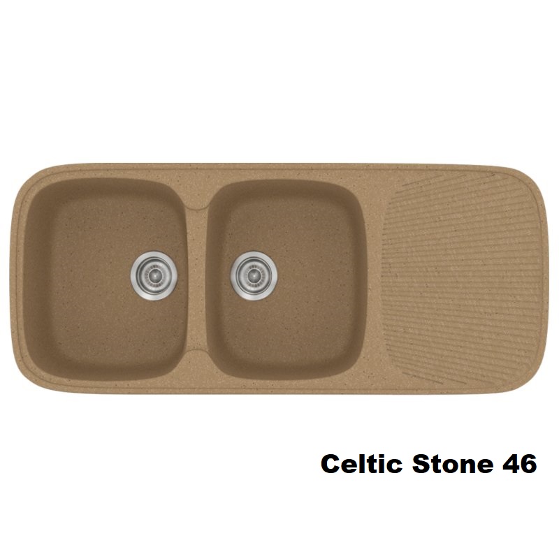 Διπλοι συνθετικοι νεροχυτες με ποδια 116χ50 καφε μοντερνοι Celtic Stone 46 Classic 300 Sanitec