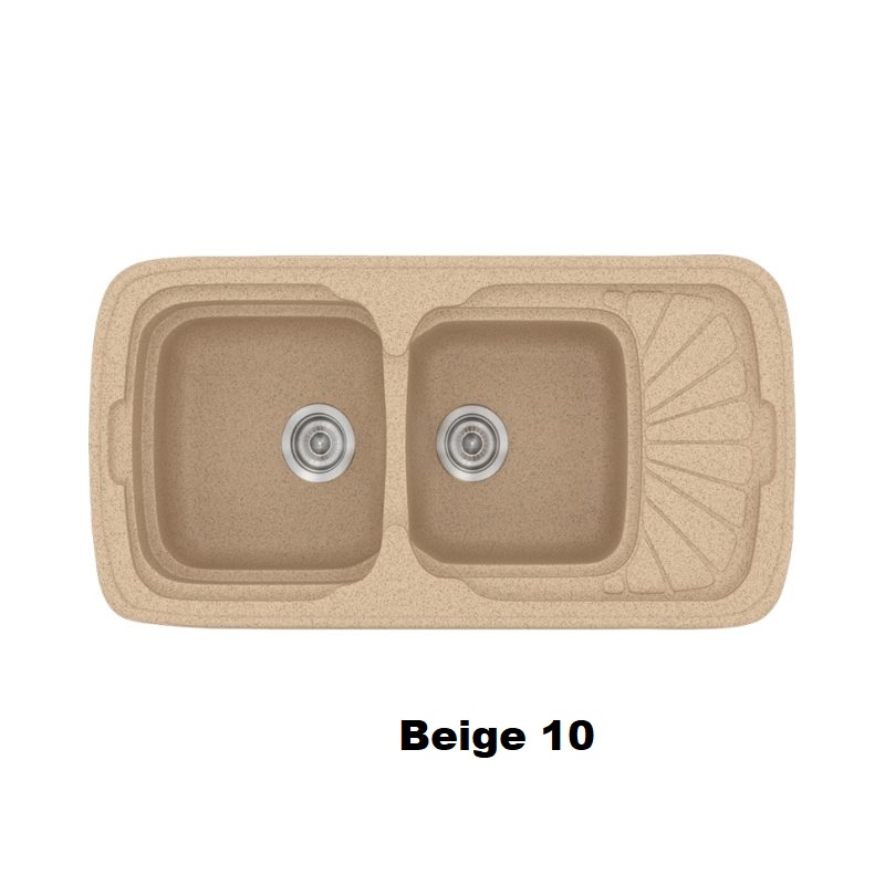 Διπλος νεροχυτης κουζινας συνθετικος μοντερνος με μικρη ποδια μπεζ Beige 10 Classic 304 Sanitec