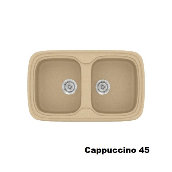 Cappuccino Modern 2 Bowl Composite Kitchen Sink 82x50 45 Classic 312 Sanitec