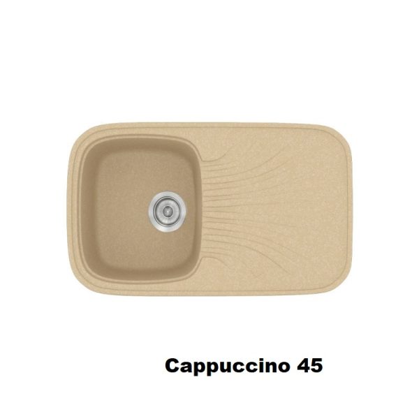 Cappuccino Modern 1 Bowl Composite Kitchen Sink with Drainer 82x50 45 Classic 315 Sanitec
