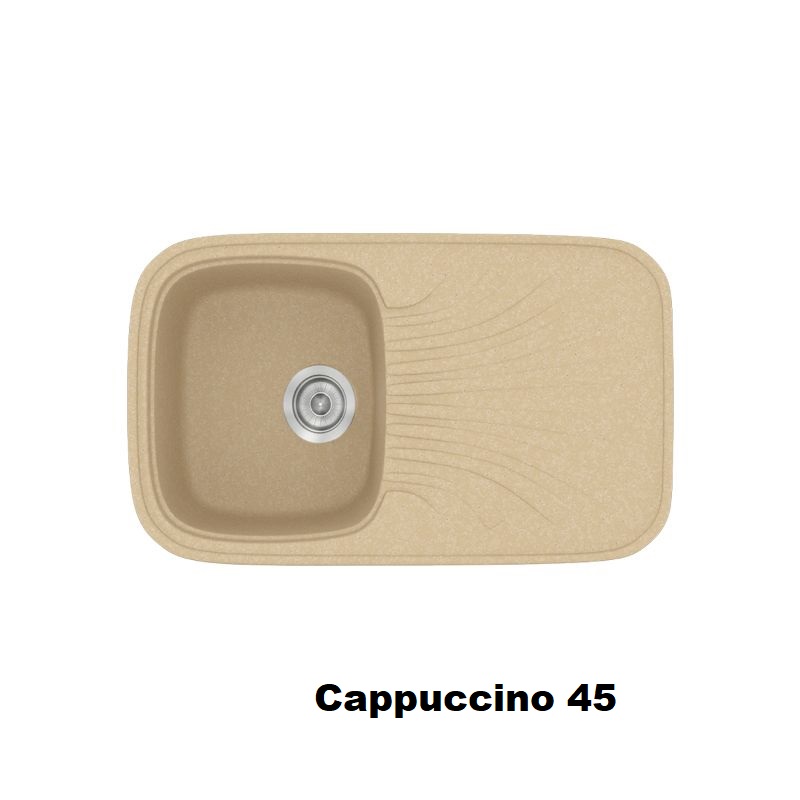 Καπουτσινο νεροχυτης κουζινας συνθετικος με γουρνα και ποδια 82χ50 Cappuccino 45 Classic 315 Sanitec