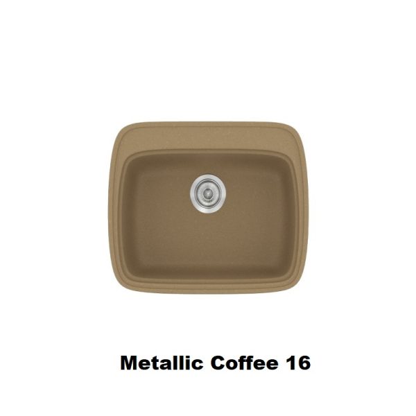 Καφε μικρος μονος νεροχυτης κουζινας συνθετικος μοντερνος 58χ50 Metallic Coffee 16 Classic 313 Sanitec