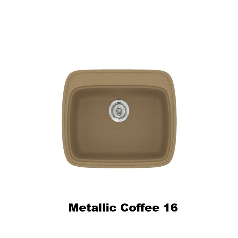 Καφε μονος μικρος νεροχυτης κουζινας συνθετικος μοντερνος 58χ50 Metallic Coffee 16 Classic 313 Sanitec