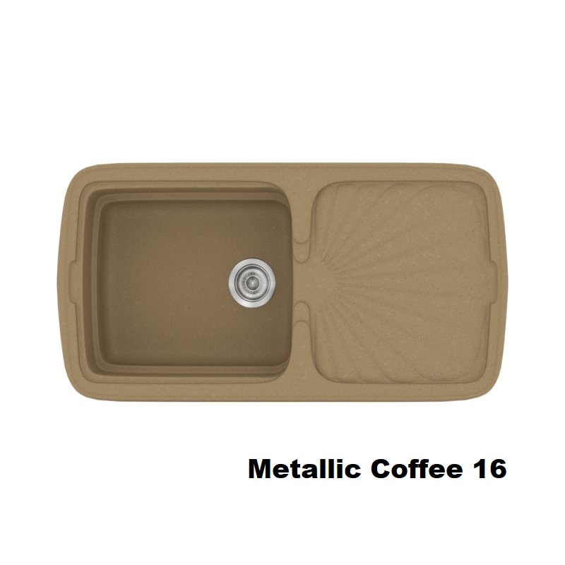 Coffee Modern 1 Bowl Composite Kitchen Sink with Drainer 96×51 16 Classic 306 Sanitec