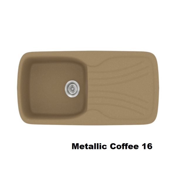 Καφε νεροχυτης κουζινας με μια γουρνα και ποδια συνθετικος 97χ51 Metallic Coffee 16 Classic 308 Sanitec