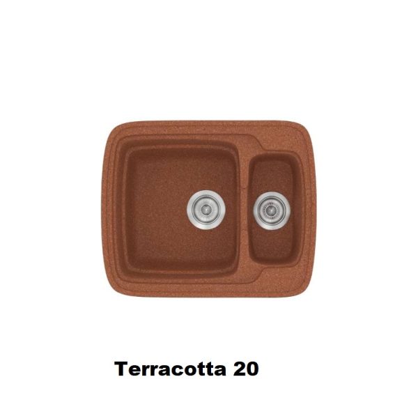 Red Terracotta Celtic Stone Modern 1,5 Bowl Composite Kitchen Sink 60x51 20 Classic 314 Sanitec