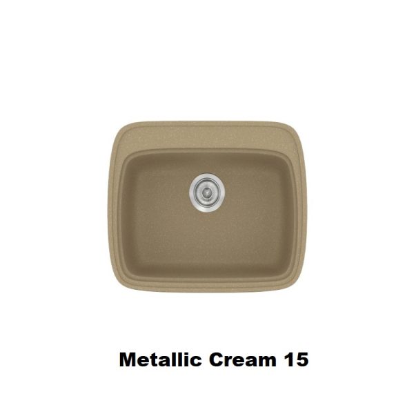 Κρεμ μικρος συνθετικος νεροχυτης κουζινας με μια γουρνα 58χ50 Metallic Cream 15 Classic 313 Sanitec