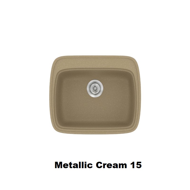 Κρεμ συνθετικος νεροχυτης κουζινας μικρος με μια γουρνα 58χ50 Metallic Cream 15 Classic 313 Sanitec