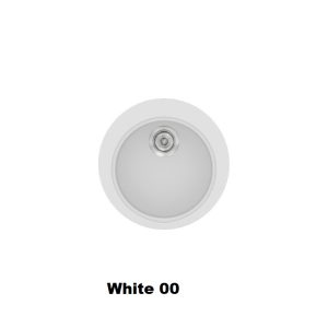 White Modern 1 Bowl Small Round Composite Kitchen Sink Ø48 Classic 316 Sanitec
