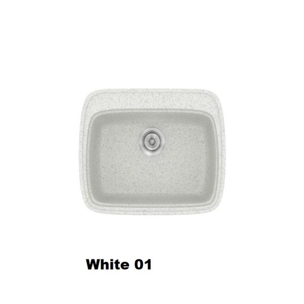 Λευκοι συνθετικοι νεροχυτες κουζινας μικροι μοντερνοι 58χ50 White 01 Classic 313 Sanitec