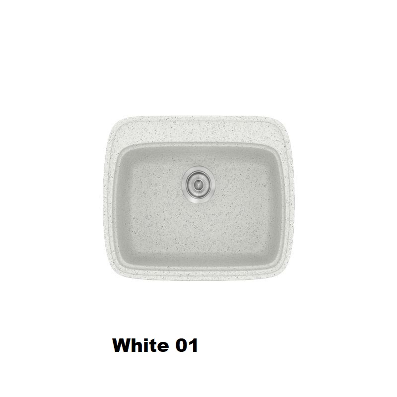 Λευκοι νεροχυτες κουζινας μικροι συνθετικοι μοντερνοι 58χ50 White 01 Classic 313 Sanitec