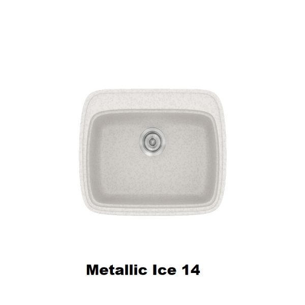Ασπρος μικρος νεροχυτης κουζινας μοντερνος με μια γουρνα 58χ50 Metallic Ice 14 Classic 313 Sanitec