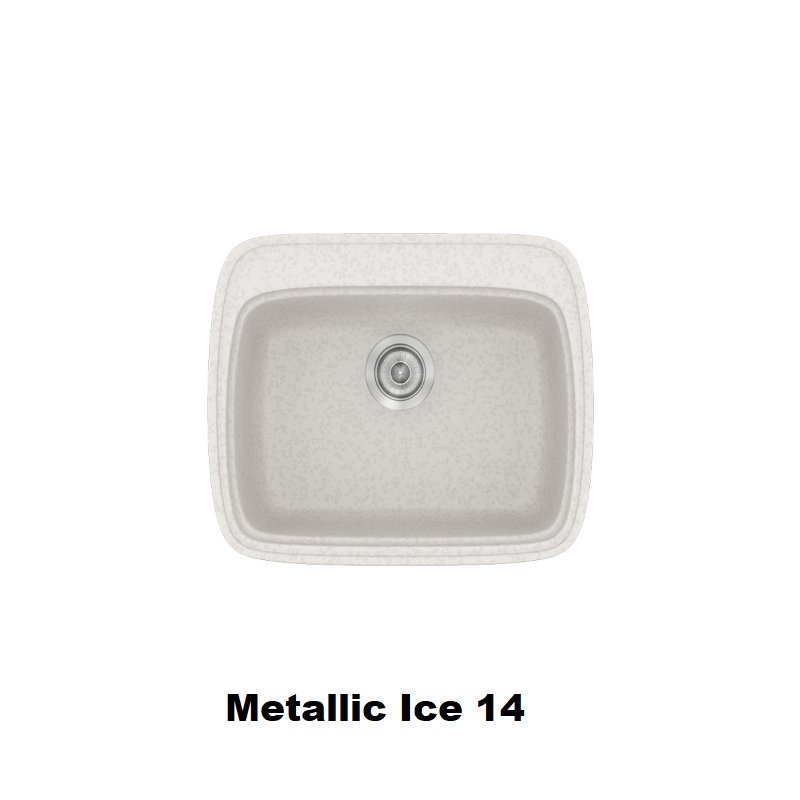 Λευκος μικρος νεροχυτης κουζινας μοντερνος με μια γουρνα 58χ50 Metallic Ice 14 Classic 313 Sanitec